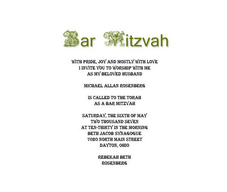 Bar Mitzvah | Free Suggested Wording by Theme | Geographics