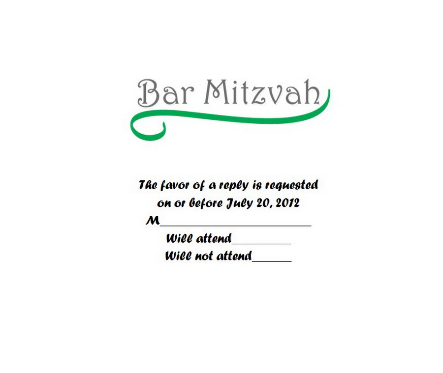 Bar Mitzvah Reception Cards 5 Wording | Free Geographics Word Templates