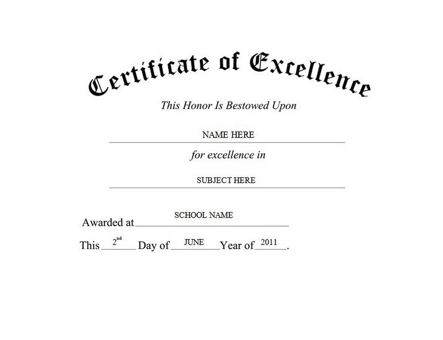 Certificate Of Excellence Free Templates Clip Art Wording Geographics Awards