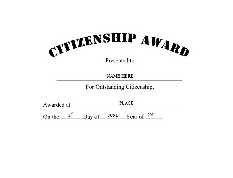 Citizenship Award Template from www.geographics.com