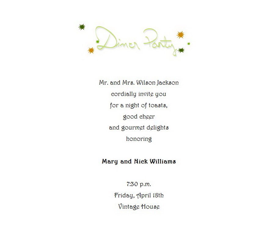 dinner party invitation