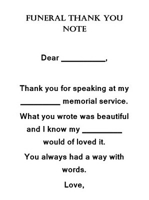 funeral thank you notes