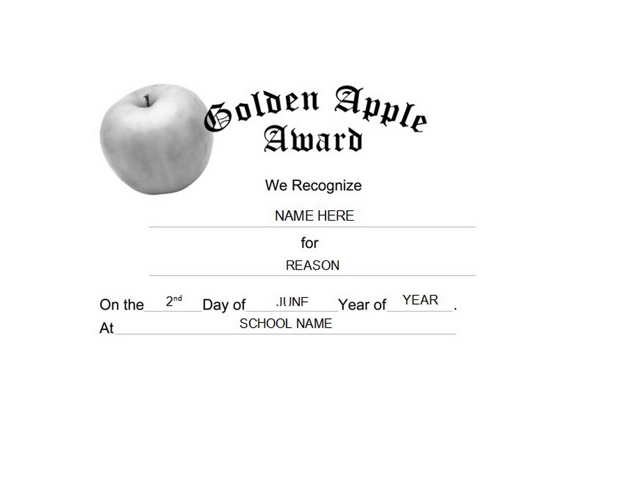 Golden Apple Award Free Templates Clip Art Wording Geographics
