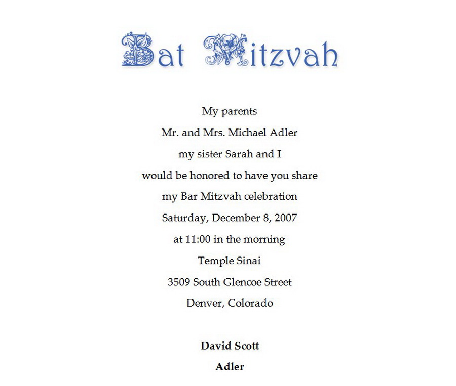 Bar Mitzvah | Free Suggested Wording by Theme | Geographics