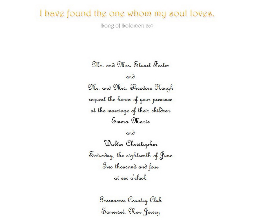 Wedding Invitations Bride Groom Both Parents 4 Wording | Free